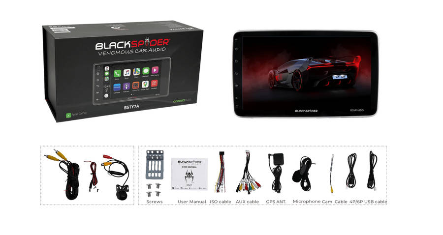 Blackspider Bsm102dd 10.1 Wireless Apple Carplay And Android Auto 2Din Rotate Radio