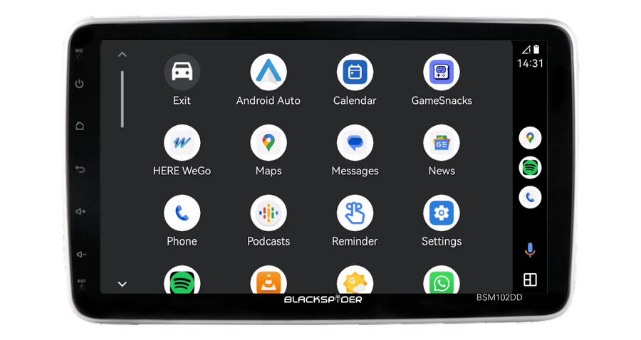 Blackspider Bsm102dd 10.1 Wireless Apple Carplay And Android Auto 2Din Rotate Radio