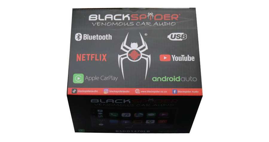 BlackSpider BSDD1470LB 2Din Wireless Apple CarPlay Android Auto Radio Long Base