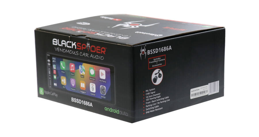 Blackspider Bsdd1686a 6.86" Single Din Wireless Apple Carplay Android Auto Radio