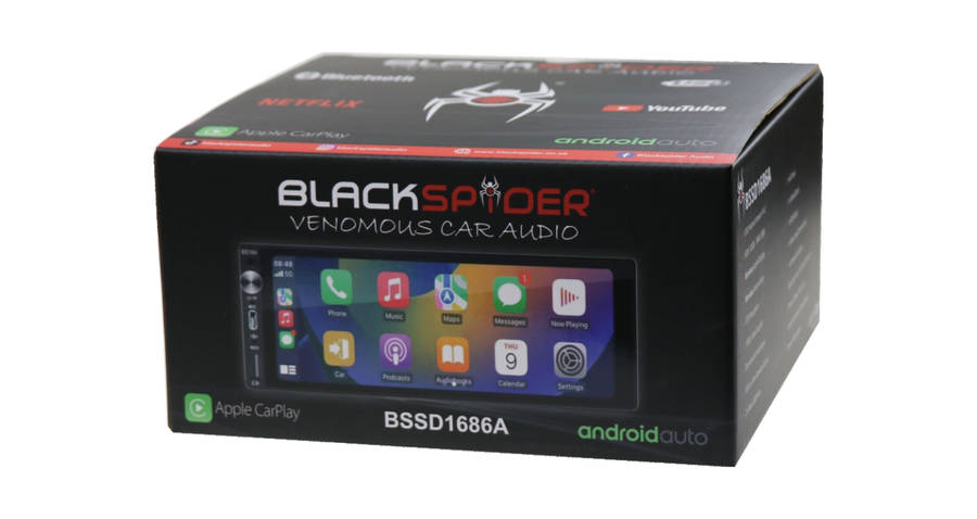 Blackspider Bsdd1686a 6.86" Single Din Wireless Apple Carplay Android Auto Radio