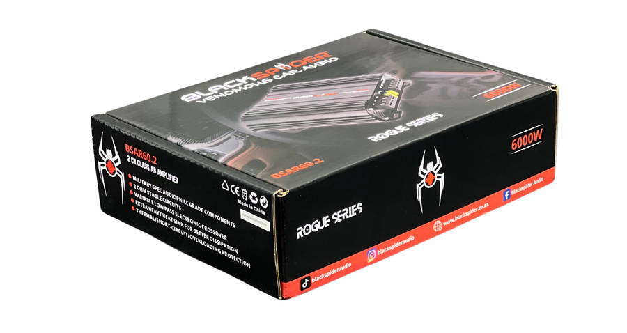BlackSpider BSAR60.2 Rogue Series 6000W 2 Channel Amplifier