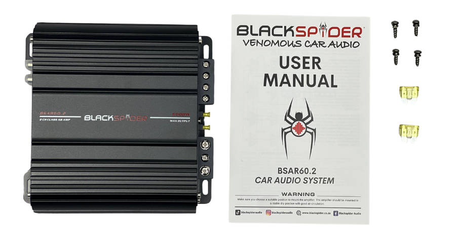 BlackSpider BSAR60.2 Rogue Series 6000W 2 Channel Amplifier
