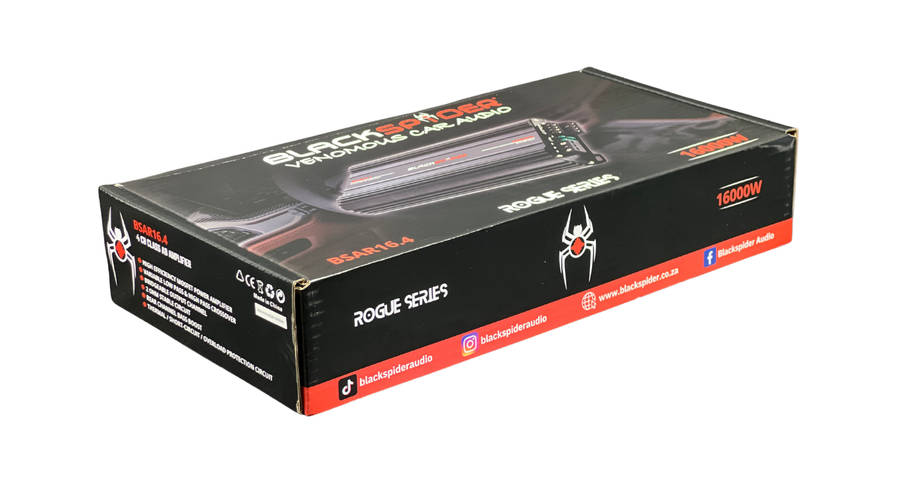 BlackSpider BSAR16.4 Rogue Series 16000W 4 Channel Amplifier