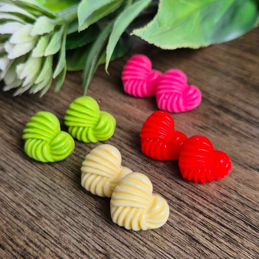 HEART STUD EARRINGS, ASSORTED
