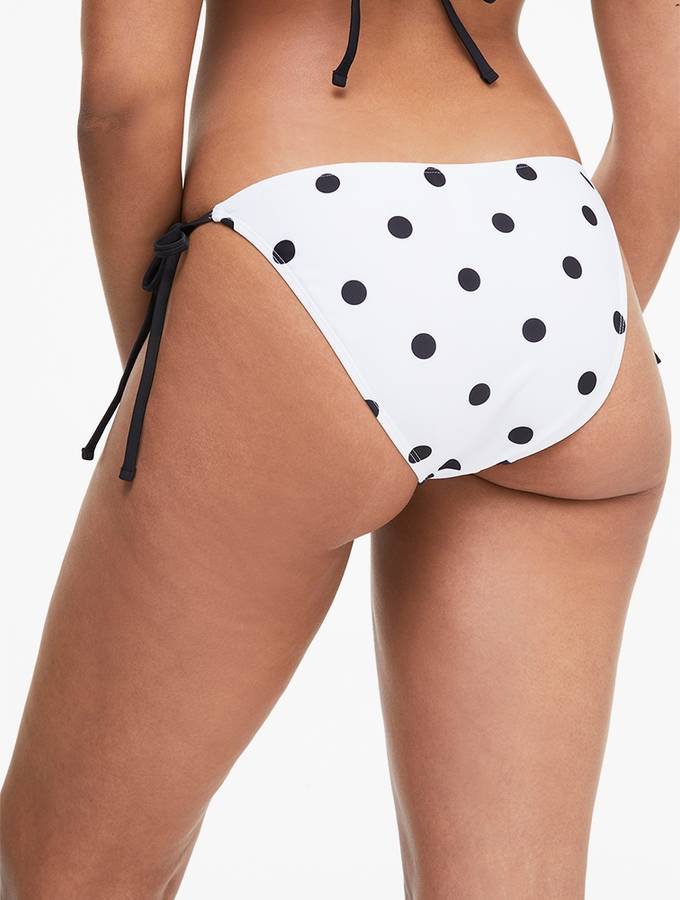 Original Woolworths White & Black Print Tie-up Bikini Bottoms - Small