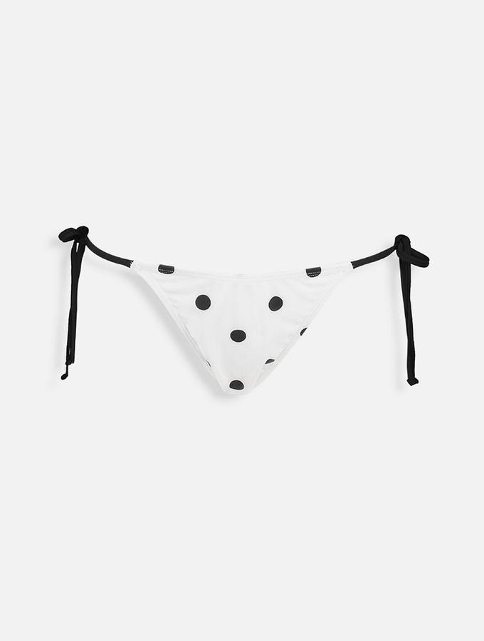 Original Woolworths White & Black Print Tie-up Bikini Bottoms - Small