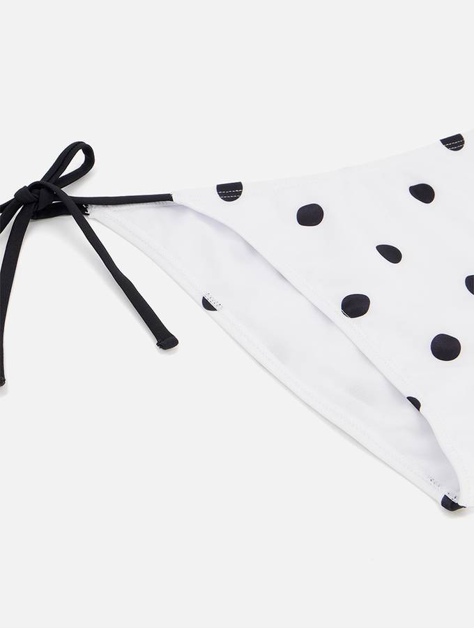 Original Woolworths White & Black Print Tie-up Bikini Bottoms - Small