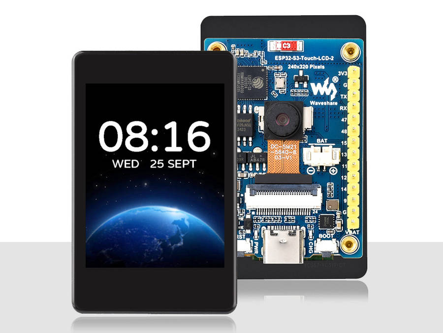ESP32-S3 2inch Capacitive Touch Display Development Board - 240×320 Pixels, IPS Panel, 32-bit LX...