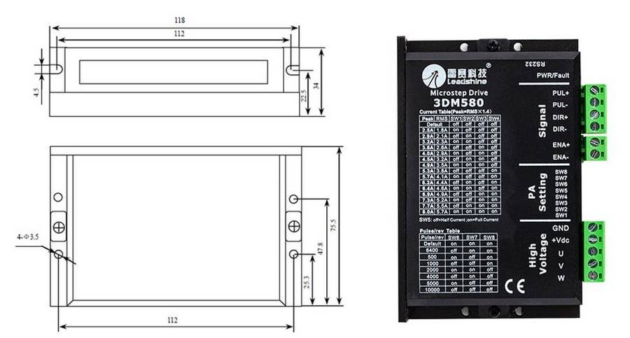 Stepper Motor Driver - 3 Phase 18-50VDC 8A - 3DM580