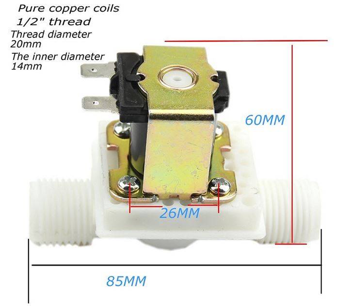 Electric Solenoid Valve- DC12V N/C Water Air Inlet Flow Switch