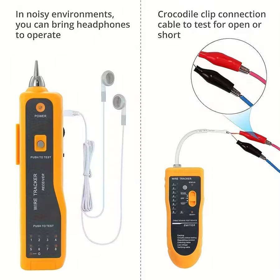 Network Cable Tester & Tracker | Cat5 Cat6 RJ11 RJ45 | LAN Ethernet Wire Toner & Line Finder
