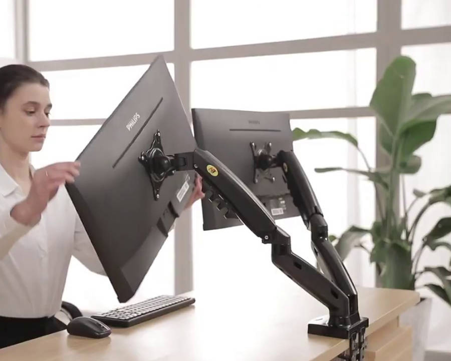 North Bayou Desktop Mount for 2 Screens(F160) - 17" - 27"