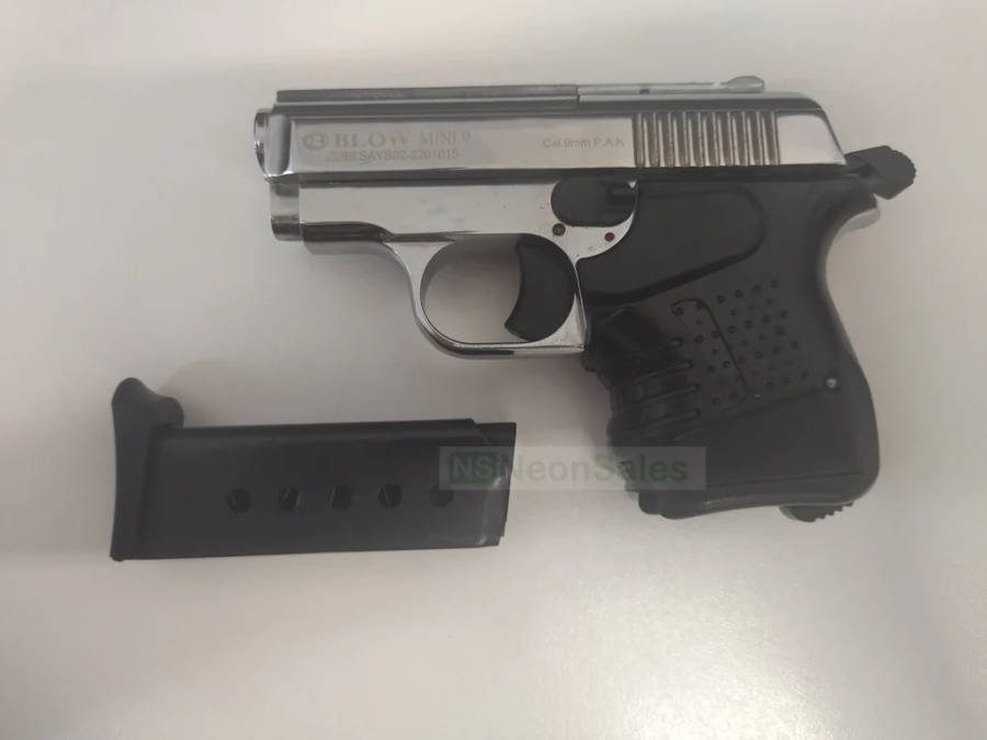 Blow Mini 9 Shiny Chrome-Blank/pepper Gun 9mm