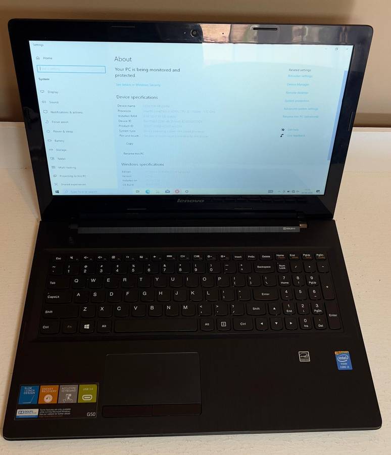 Lenovo G50-70 Model 20351 Notebook PC | Intel Core i3-4010U CPU @ 1.70GHz | 8GB DDR3 RAM | 500GB ...
