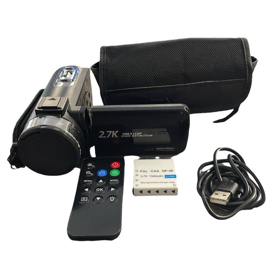 Black 2688 X 1520P High Definition Digital 2.7K Ultra HD Video Camera Camcorder