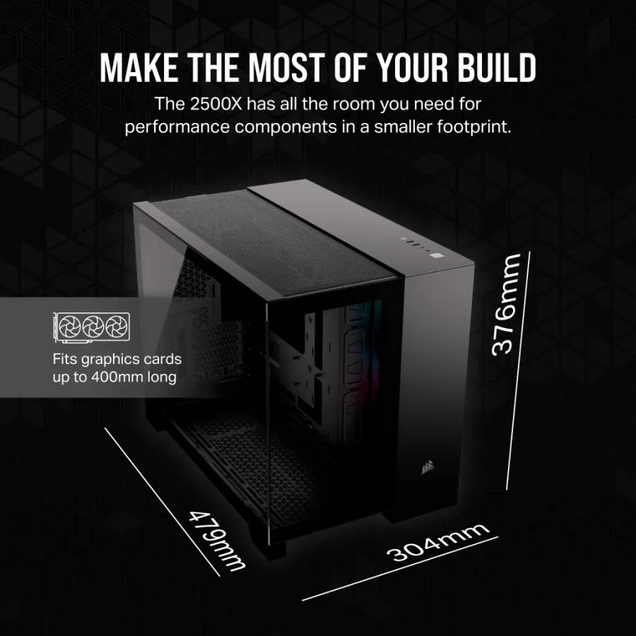 iCUE LINK 2500X RGB Micro ATX Dual Chamber PC Case - Black