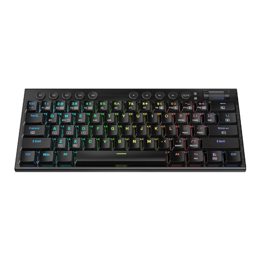 REDRAGON Horus Mini Pro 61-Key Wireless Bluetooth Red Switch RGB Low Profile Gaming Mechanical Ke...
