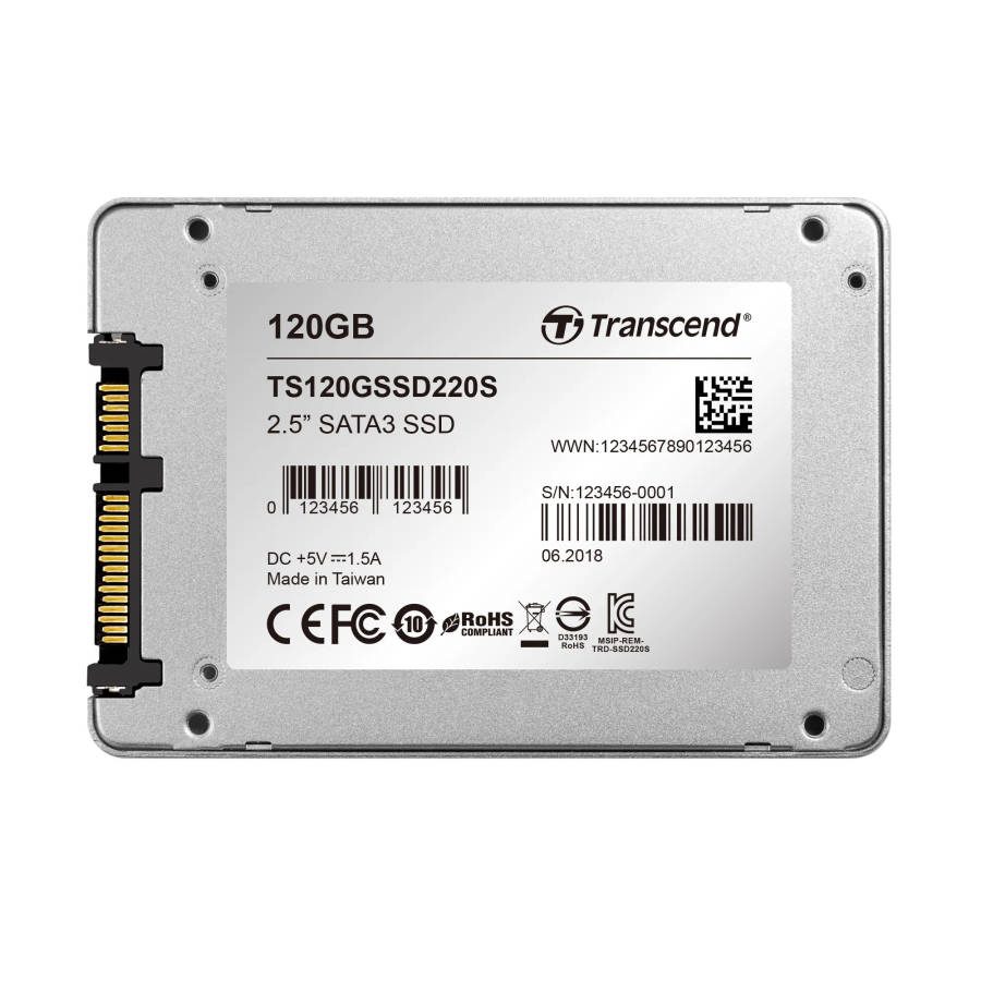Transcend 120GB 2.5'' SATA III 3D NAND SSD with SLC Cache - 500MB/s Read, 300MB/s Write