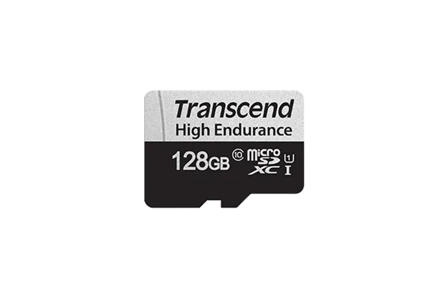 Transcend 350V 128GB High Endurance Micro SD UHS-I U1 Class 10 with SD Adapter