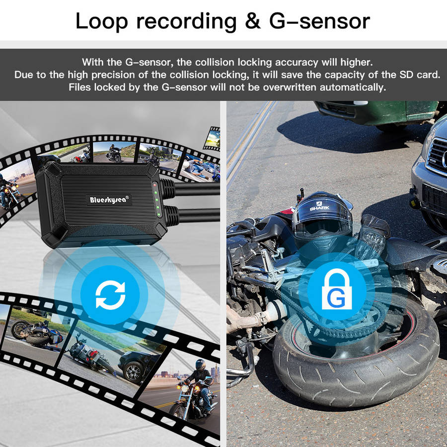 Dual Channel 1080p HD Motorcycle DashCam - B1M