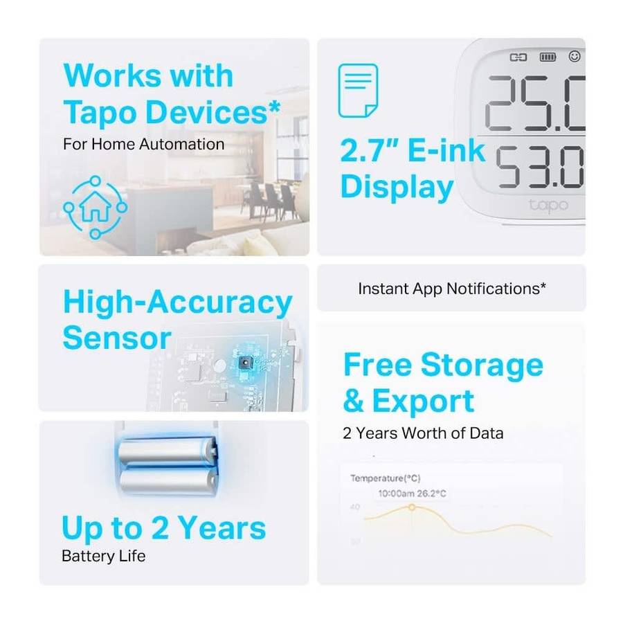 TP-Link Tapo T315 Smart Temperature & Humidity Monitor with LCD Display