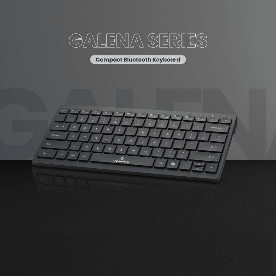 Volkano Galena Series Bluetooth Dual-Device Compact Wireless Keyboard  Black
