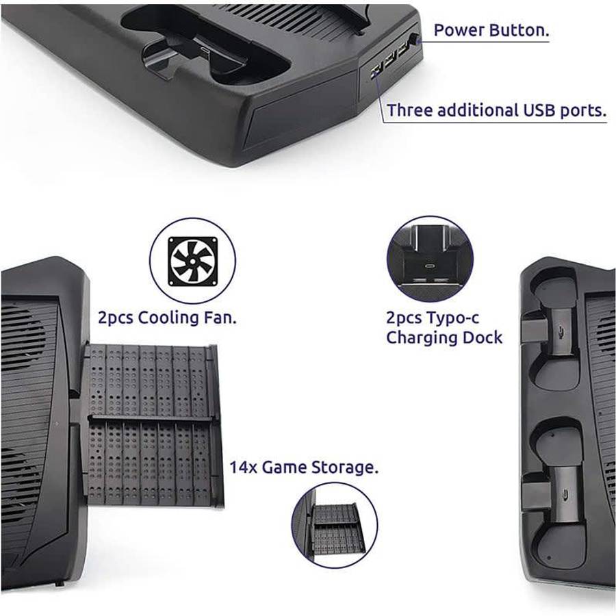 KJH P5-010-2 PS5 Charging Stand with Cooling Fans & Controller Dock