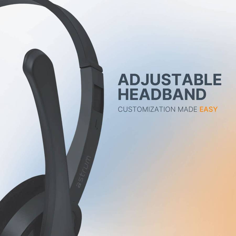 Astrum Wired Over-Ear Headset, 40mm Drivers, Mic, 3.5mm TRRS - HS600