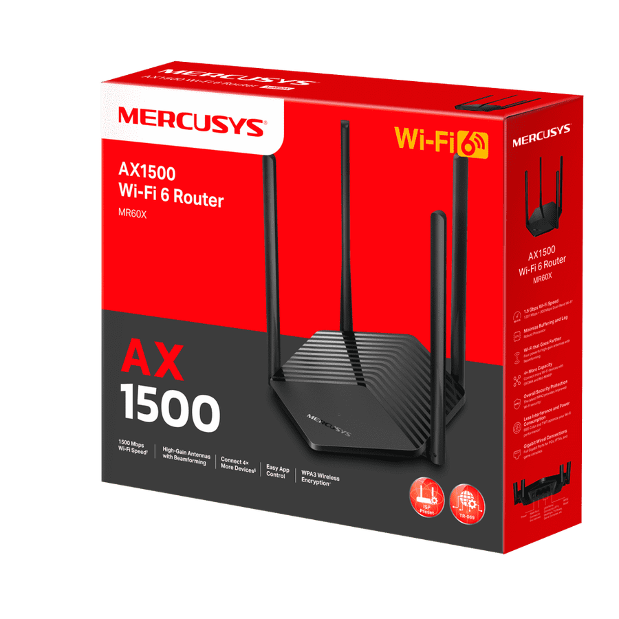 Mercusys MR60X V2 AX1500 Dual-Band Wi-Fi 6 Gigabit Router