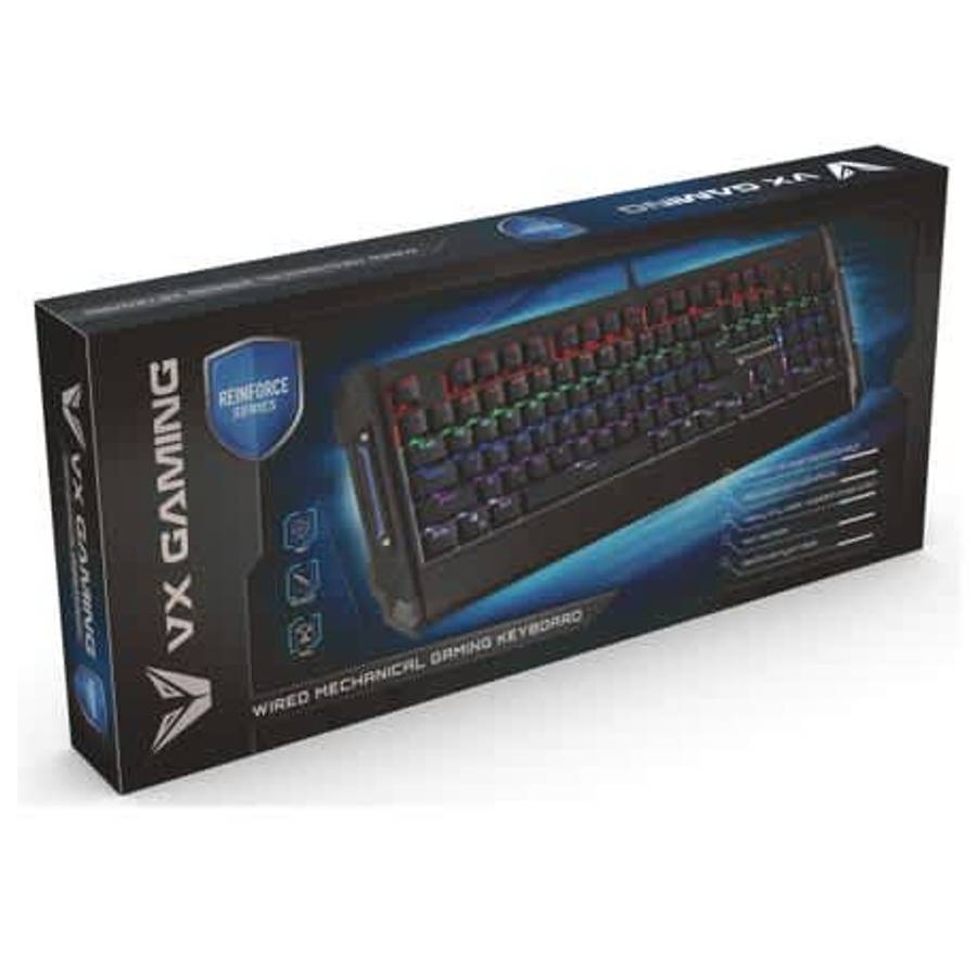 VX Gaming Reinforce Series Mechanical Rainbow Lighting Keyboard - Black