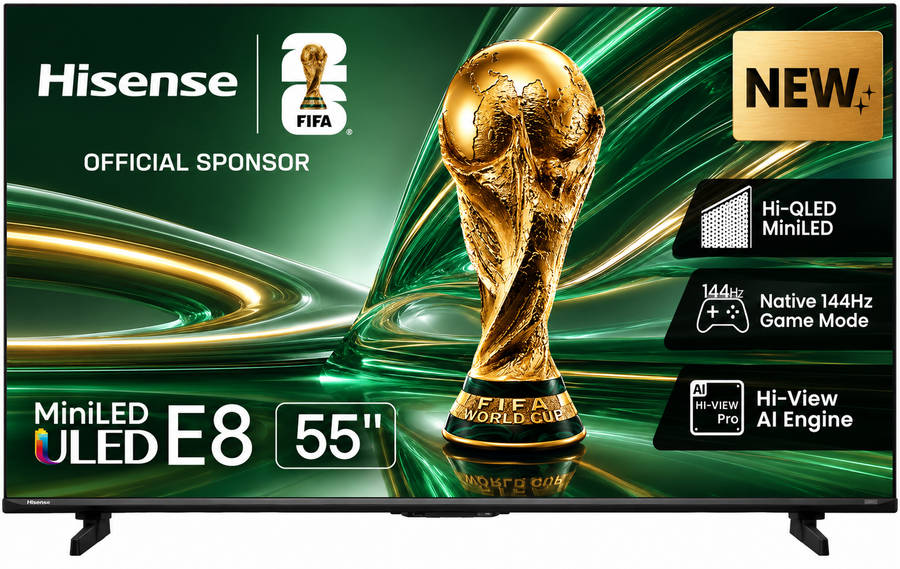Hisense 55 Inch E8S UHD Mini LED 144Hz Smart TV