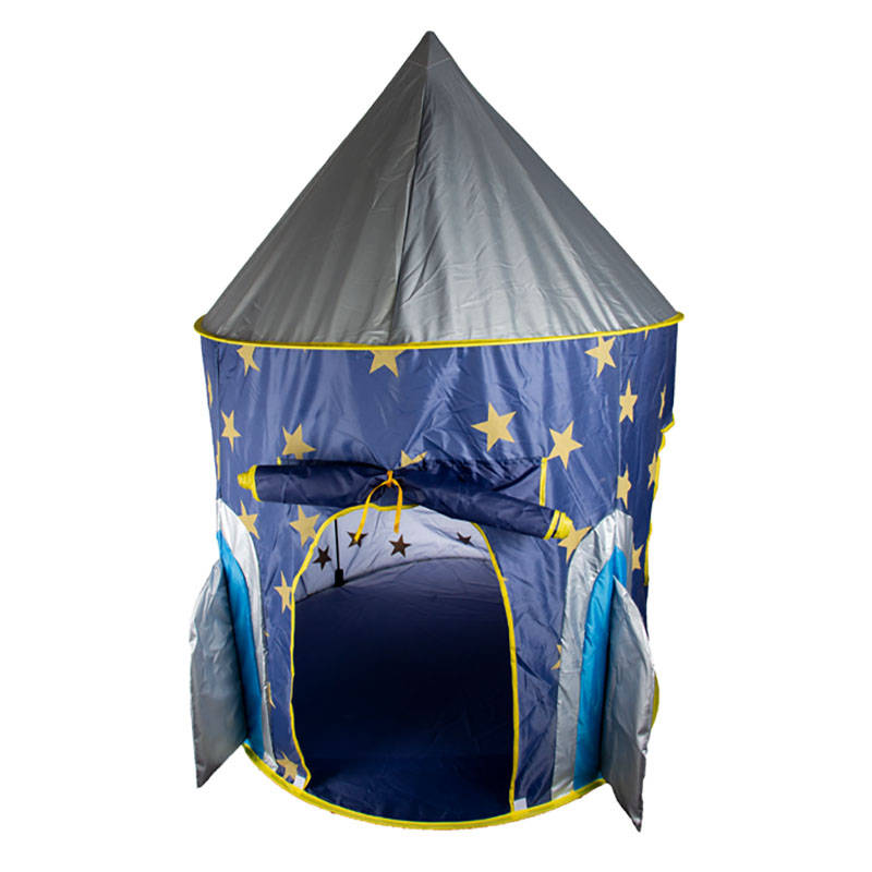 Rocket Play Tent - With Stars - Blue & Black - 105cm x 130cm
