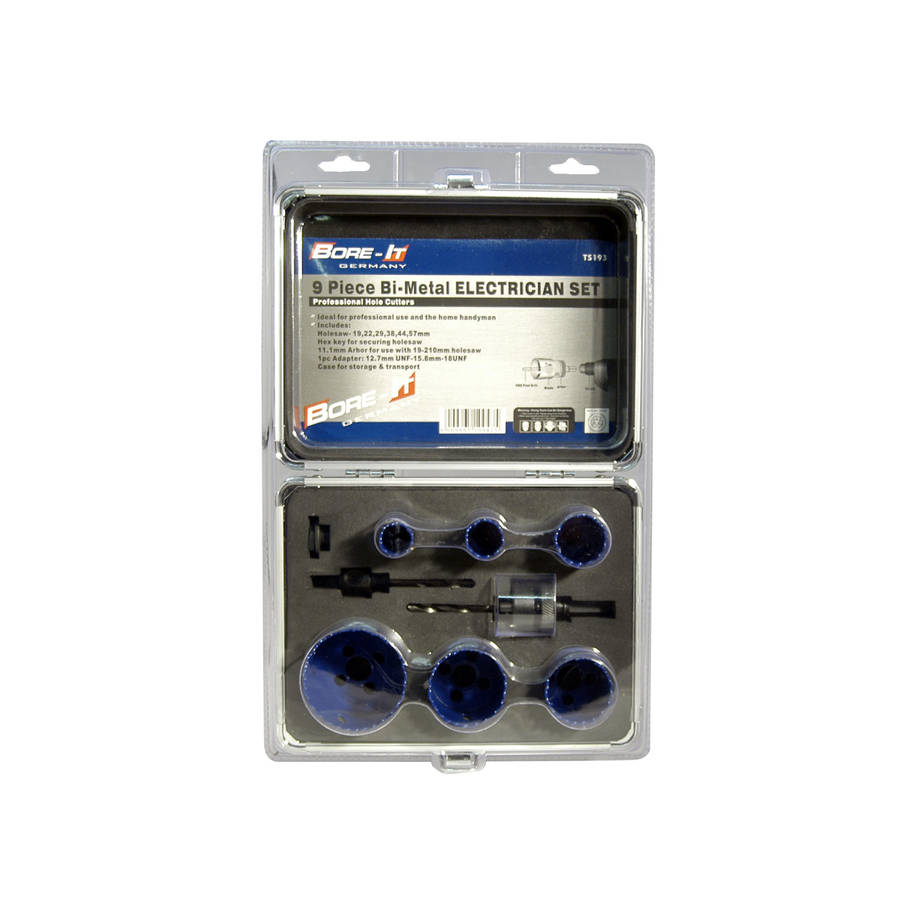 Bore-it - Electricians Hole Saw Kit - Bi-Metal - 9/Piece