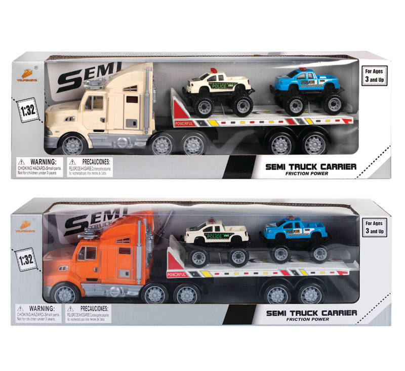 Toy Truck - Kid's Toys - Semi Truck Carrier - 1:32 Scale - 2 Pack