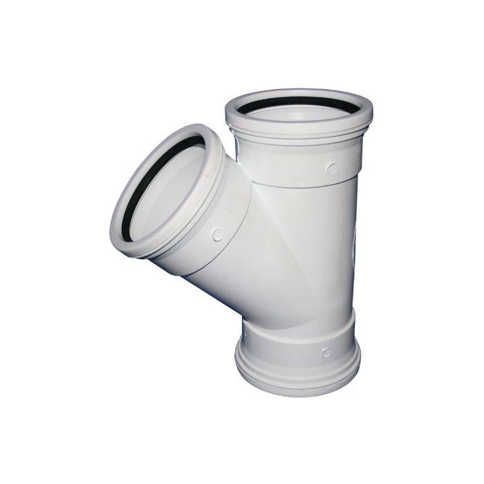 Waste Junction 45Deg Sv Pl 110mm Sabs - 2 Pack