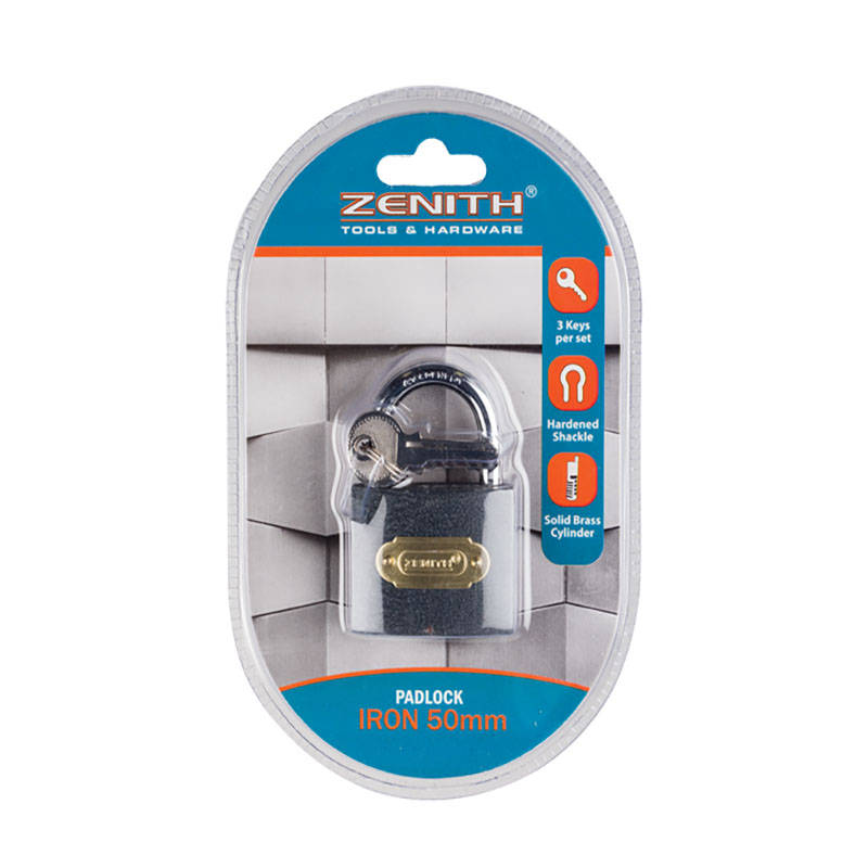 Padlock - Brass & Iron - Extra Keys - Silver - 50mm - 2 Pack