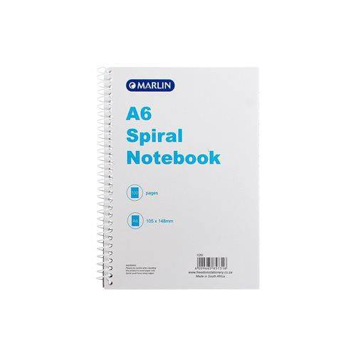 Marlin A6 100 Page Spiral Note Book (Single Book)
