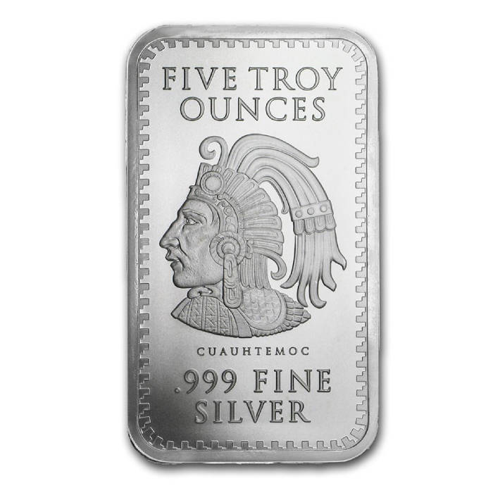 5 Ounce Silver Aztec Calendar Bar