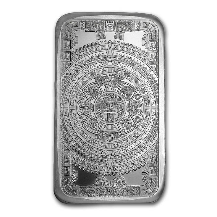 5 Ounce Silver Aztec Calendar Bar