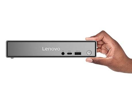 With hidden ventilation, the Lenovo ThinkCentre Neo 50q Gen 5 Tiny PC also boasts USB-A, USB-C & more ports.