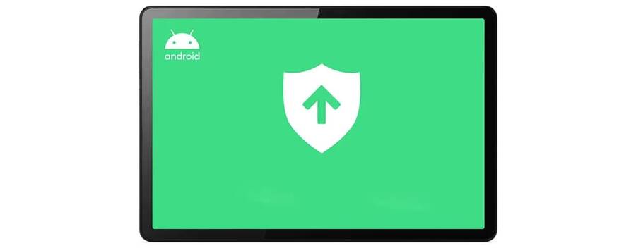Tab M10 Gen 3 front facing with Android security on screen