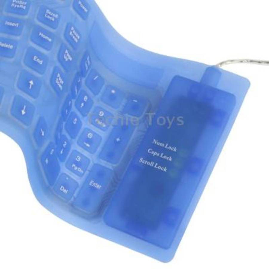 109 Keys USB 2.0 Full Sized Waterproof Flexible Silicone Keyboard (White)