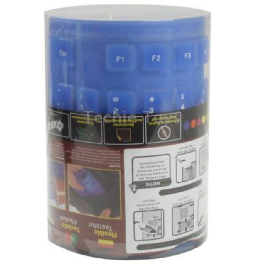 109 Keys USB 2.0 Full Sized Waterproof Flexible Silicone Keyboard (White)