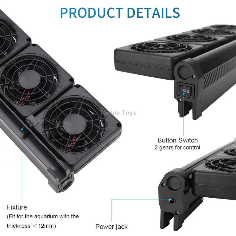 Fish Tank Cooling Fan Cooling Silent Aquarium Fan, Specification: 2 Head EU Plug
