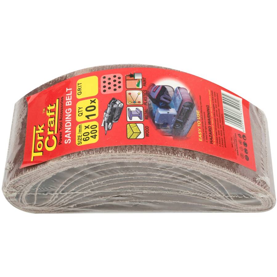 Tork Craft Sanding Belt 60 X 400Mm 60 Grit 10/Pack (For Triton Palm Sander)
