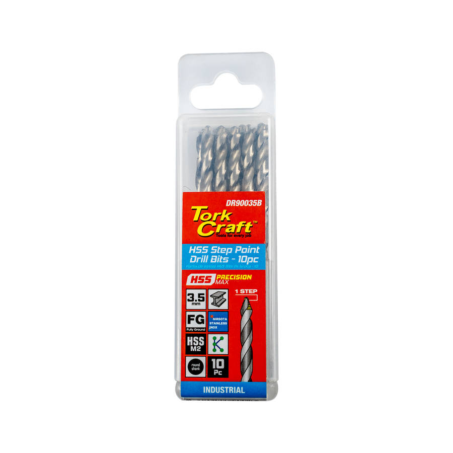 Tork Craft Precision-Max Step Point 3.5Mm Hss Drill 10 Pack