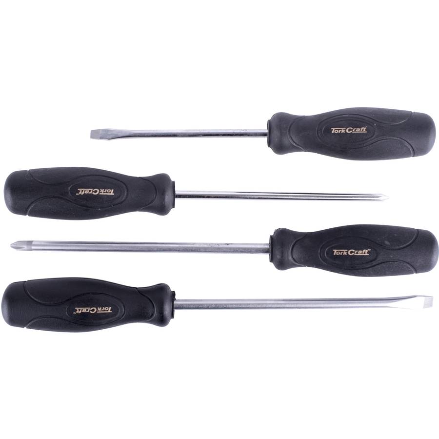 Tork Craft 4Pc Screwdriver Set Black Handle
