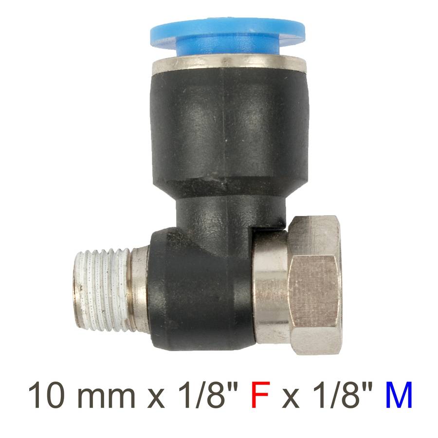 Aircraft Pu Hose Fitting Tee 10Mm X 1/8'F X 1/8'M