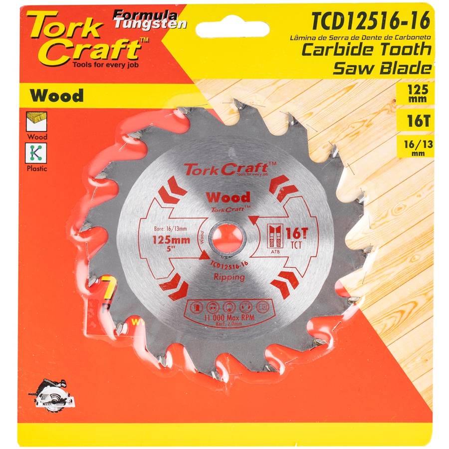 Tork Craft Blade Tct 125 X 16T 16/13 General Purpose Wood